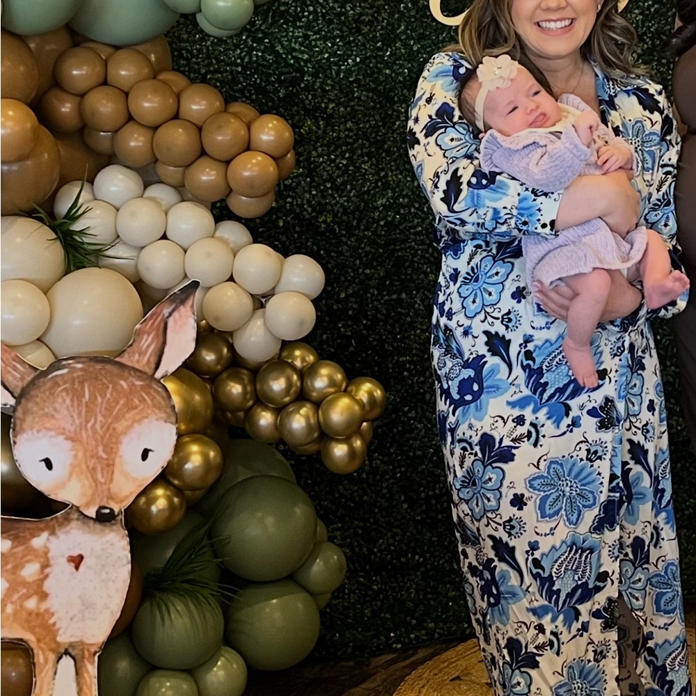 Zara Blue Floral Wrap Midi Dress